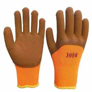 Перчатки утепленные #300 75% облив Оранжево-коричневые (П351К)