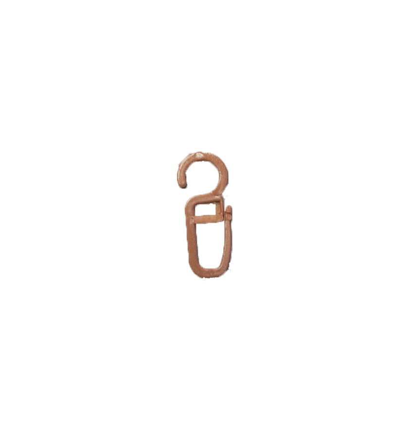 Еврокрючок на пластиковое кольцо (темно коричневый) 100шт. NN