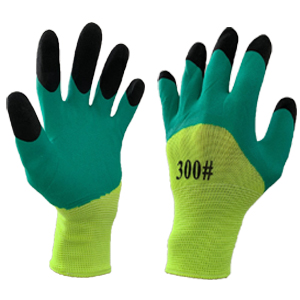 Перчатки пена-пальчик 75% облив Салатово-зеленые (Вспененый латекс) (П312) (720)
