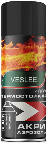 Акриловая аэрозольная краска термостойкая Veslee, БЕЛАЯ, 520мл, 270гр (12)