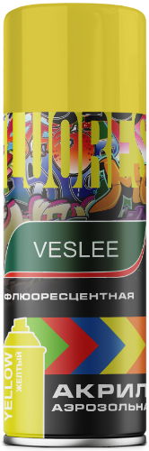 Акриловая аэрозольная флюорисцентная краска Veslee ОРАНЖЕВЫЙ ФЛЮР, 520мл, 270гр (12)