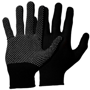 Перчатки трикотажные "корея" черная с точечным ПВХ покрытием  Эконом Р8