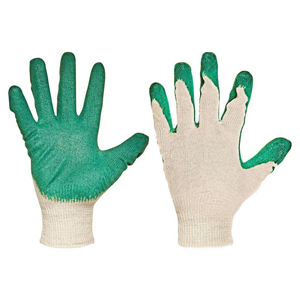 Перчатки одинарный латексный облив зеленые 13 класс NN
