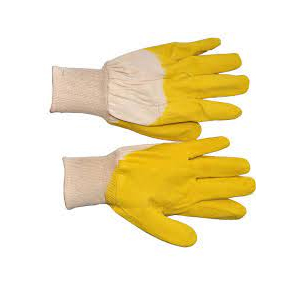 Перчатка стекольщика тканевая покрытая рифленым латексом на ладони (желтая) (ящик 120 пар) INTERTOOL