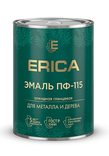 Эмаль ПФ-115 ПАРИЖСКАЯ ЗЕЛЕНЬ Erica 0,8 кг (14)
