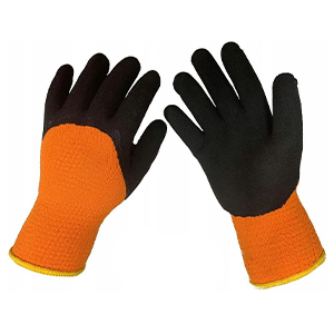 Перчатки #300 75% облив кринкл Оранжево-черные
