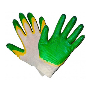 Перчатки двойной латексный облив зеленые 13 класс Стандарт NN