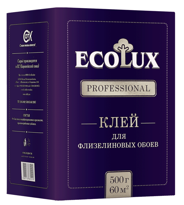 ECOLUX PROFESSIONAL Клей для обоев Флизелин 500 гр (12)
