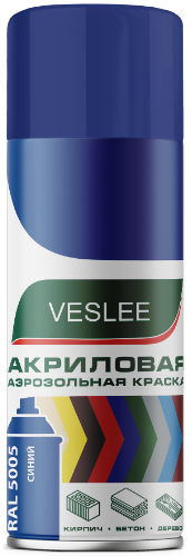 Акриловая аэрозольная краска Veslee, СВЕТЛО-ЗЕЛЁНЫЙ RAL 6018, 520мл, 270гр (12)