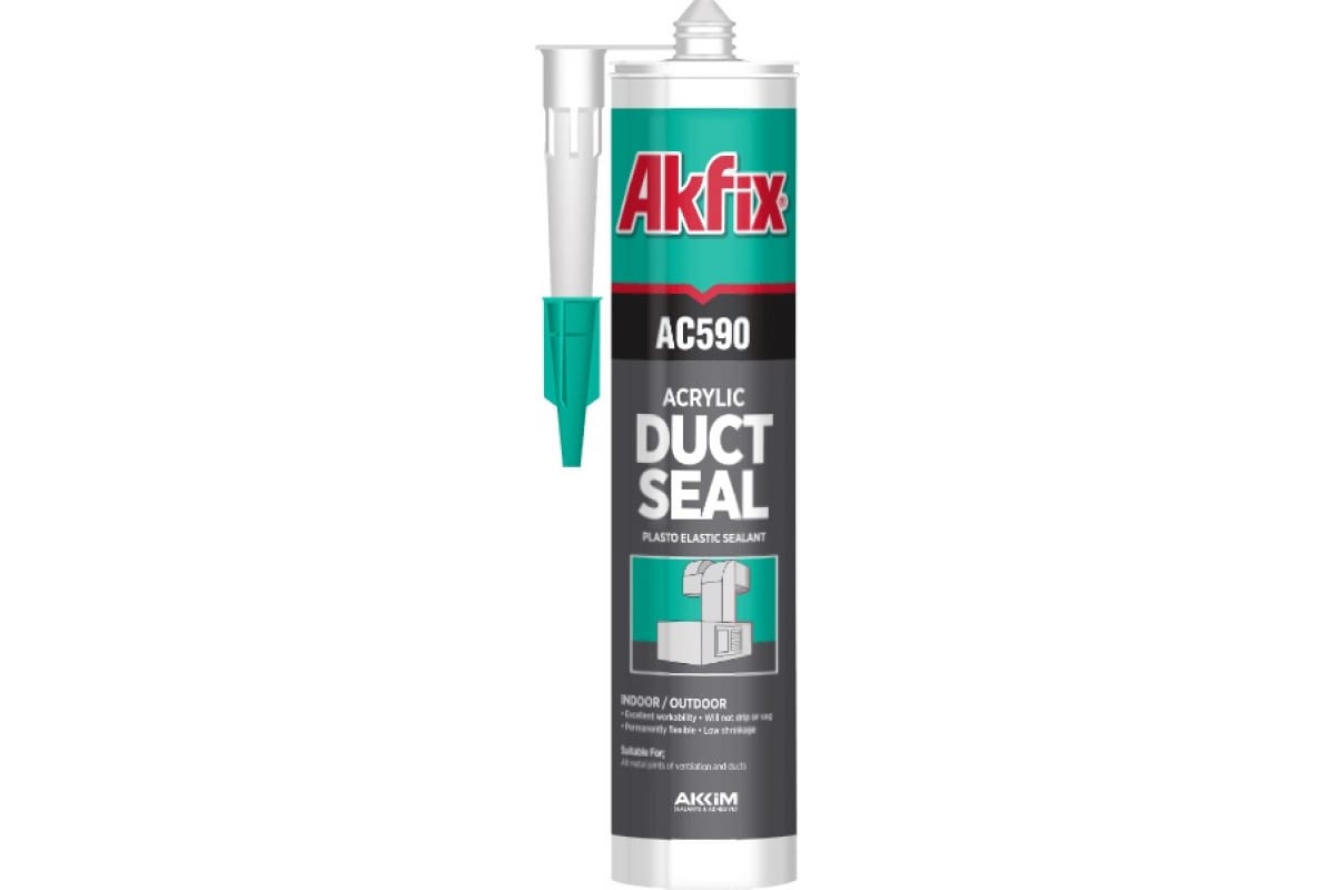 Akfix AC590 Акриловый герметик для вентиляционных каналов, 310 мл. Серый (12)